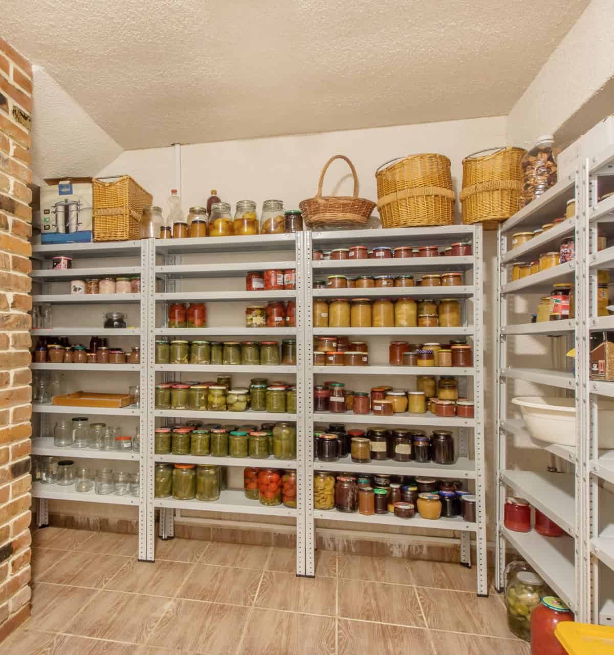 a well stocked canning pantry