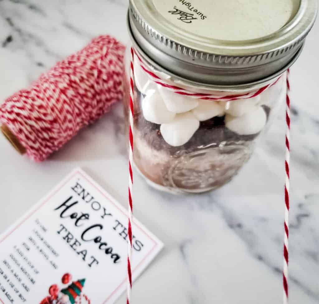 Hot Cocoa In A Jar Gift Idea   Hot Cocoa Jar Decorating Process3 1024x973 