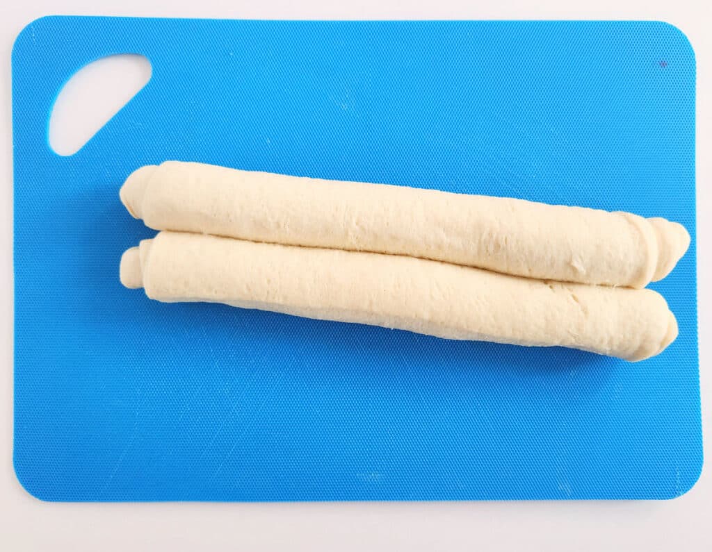crescent roll sheet with edges rolled to the center
