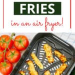 a tray of cooked parmesan zucchini fries, text overlay How to Make Crispy Parmesan Zucchini Fries in an Air Fryer